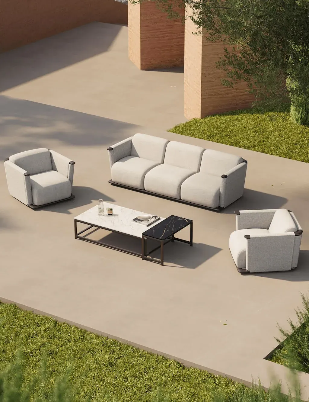 Oryn 5-Seater Garden Lounge Set - Light Cream product