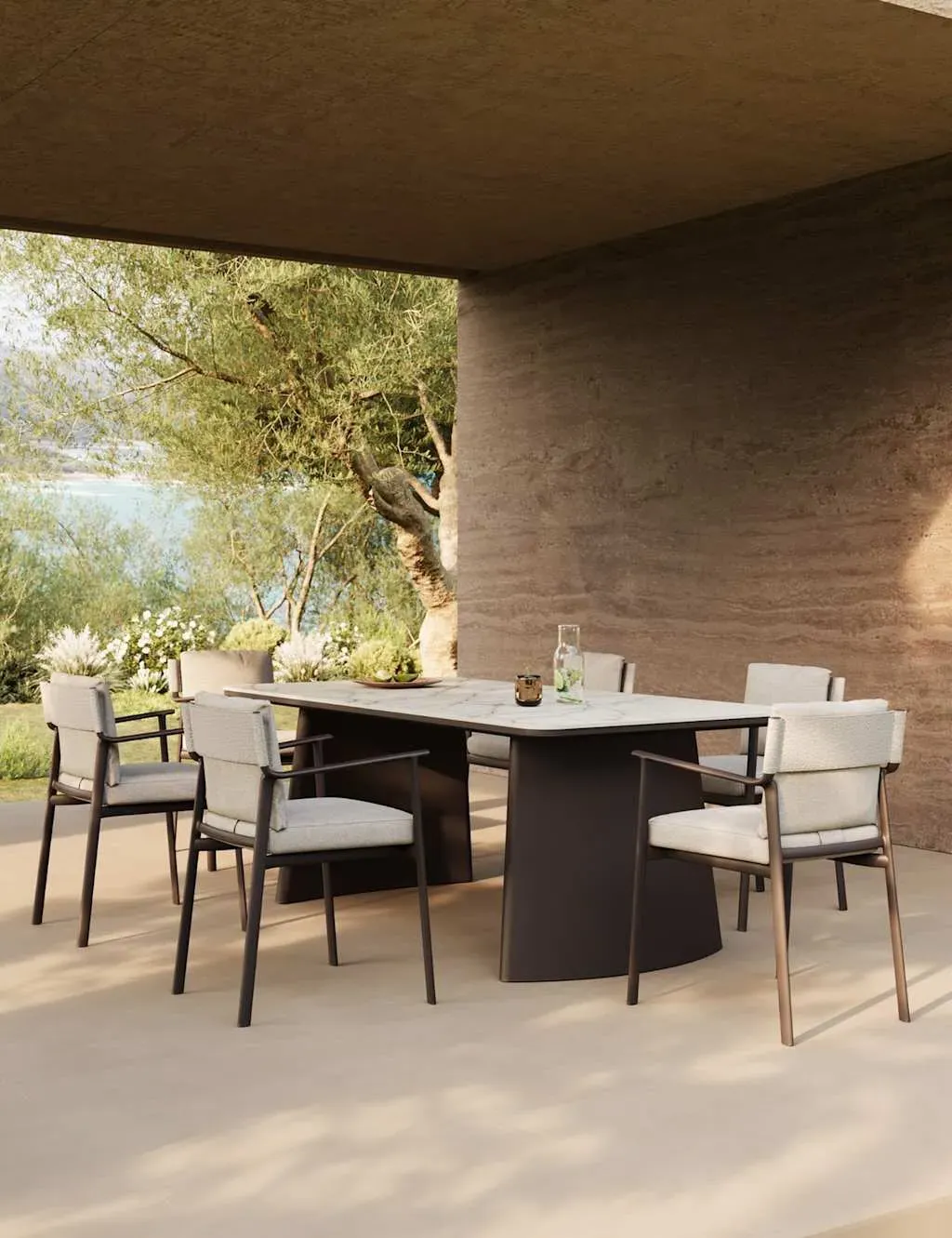 Oryn 6-Seater Garden Dining Set - Light Cream product