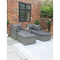 Paris 4-Seater Garden Lounge Set - Grey, Rattan alternate view