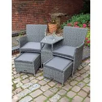 Paris Companion Chairs with Table - Grey, Aluminium alternate view