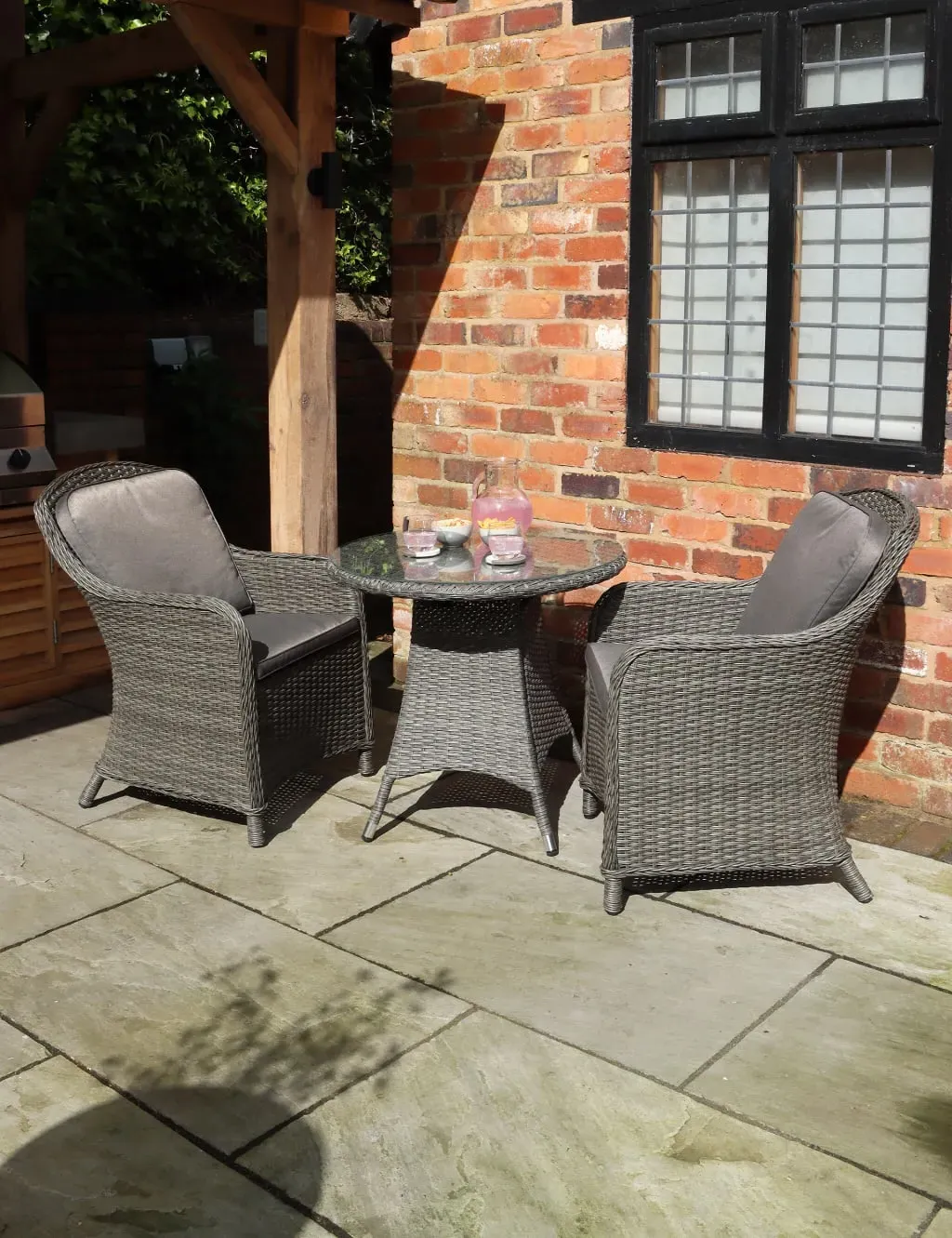 Paris Imperial 2-Seater Bistro Set - Grey, Rattan product