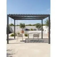 Pure Pergola with Louvred Roof - Black, Aluminium alternate view