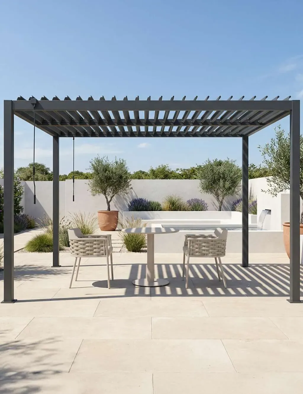 Pure Pergola with Louvred Roof - Black, Aluminium product
