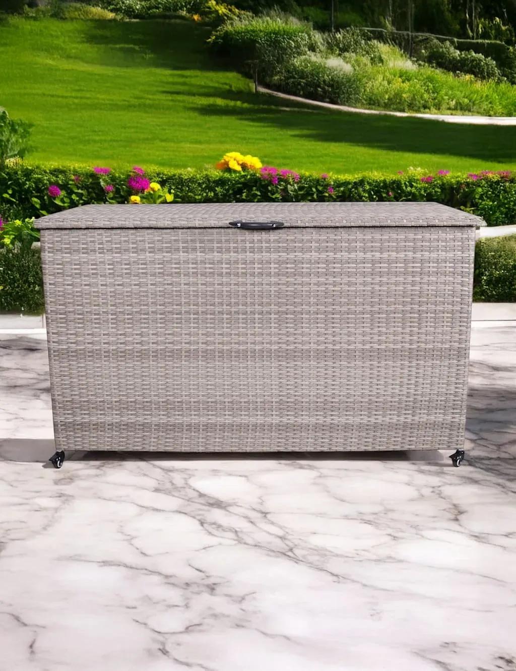 Rattan Outdoor Cushion Storage Box 645L - Light Grey product