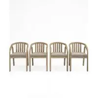 Riven Set of 4 Garden Dining Chairs - Natural alternate view