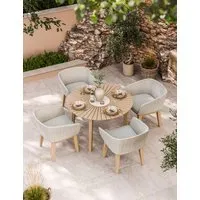 Roma 4-Seater Garden Dining Set - Natural, Acacia Wood alternate view