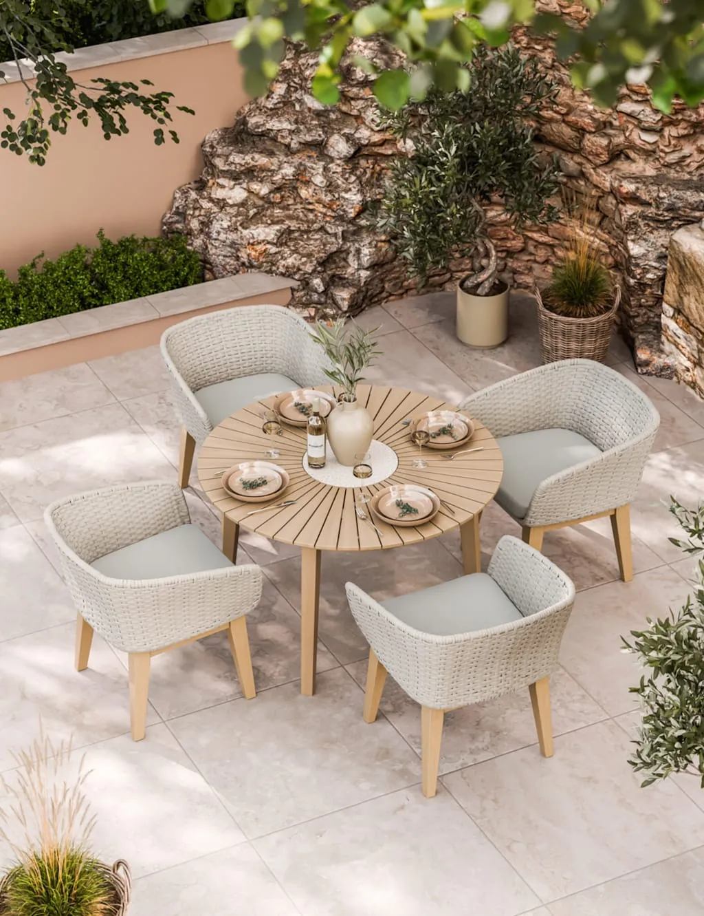 Roma 4-Seater Garden Dining Set - Natural, Acacia Wood product