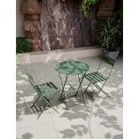 Padstow Round Bistro Table & Chairs Set - Olive, Metal alternate view