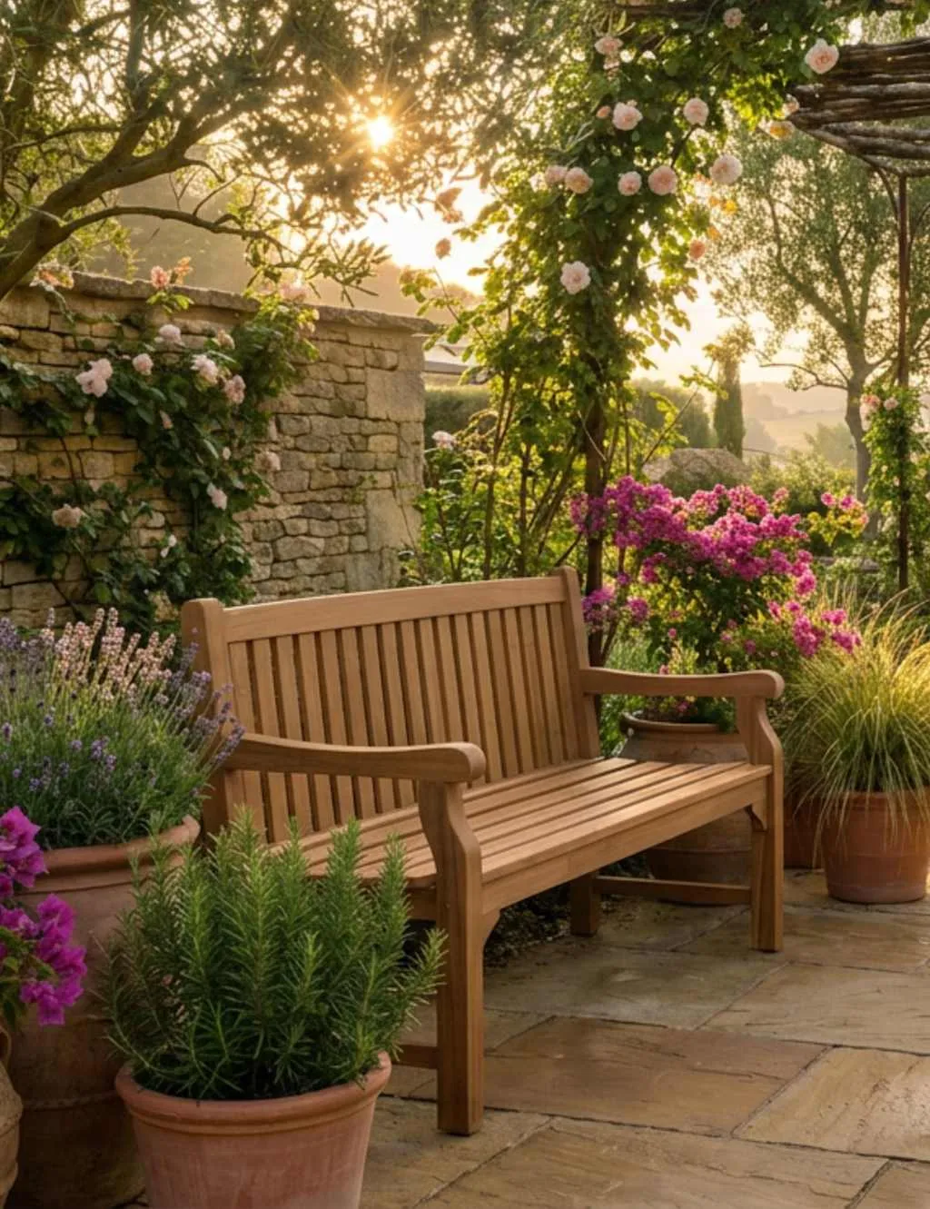 Sofia 2-Seater Garden Bench - Natural, Acacia Wood product