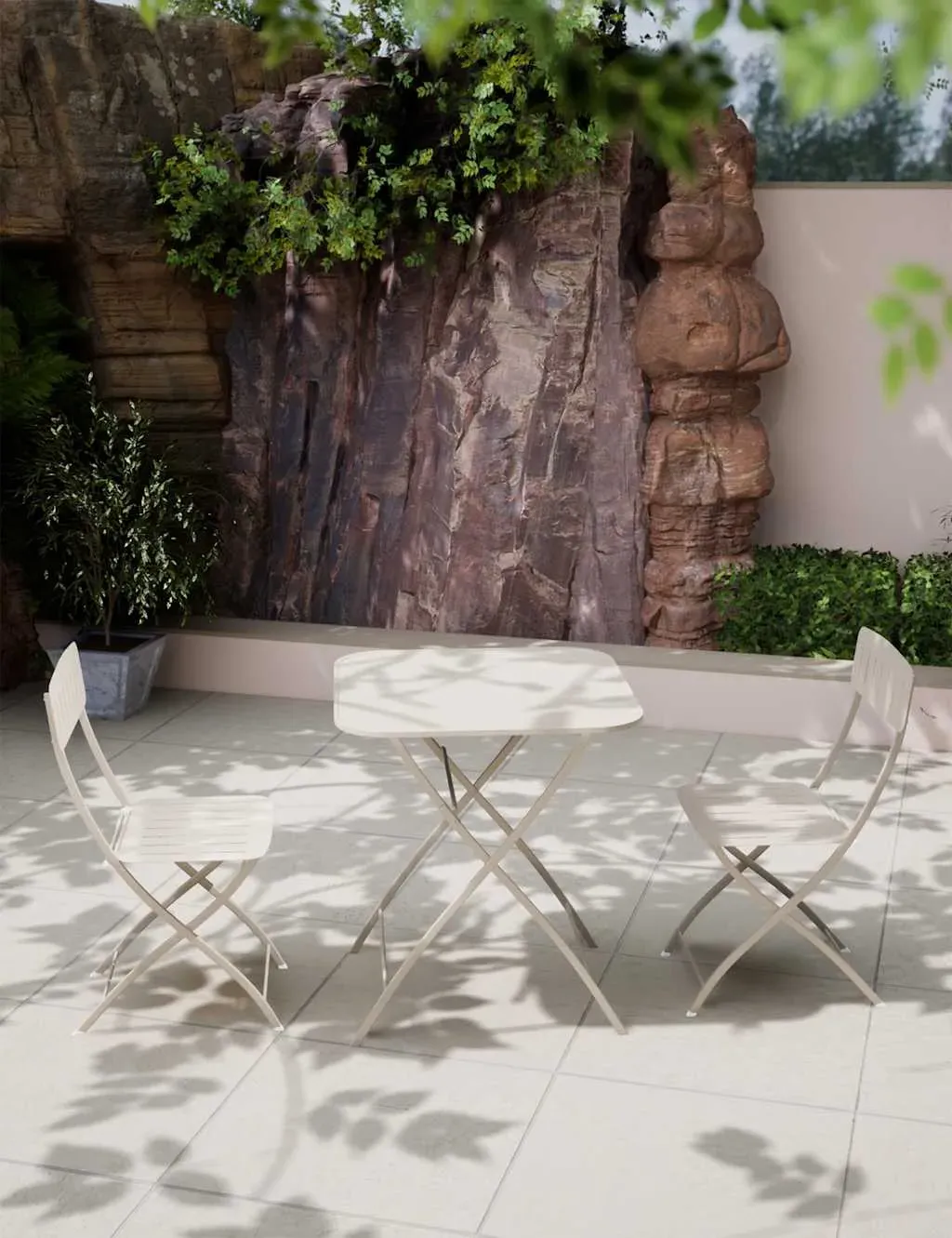Venice Bistro Table & Chairs Set - Cream, Metal product