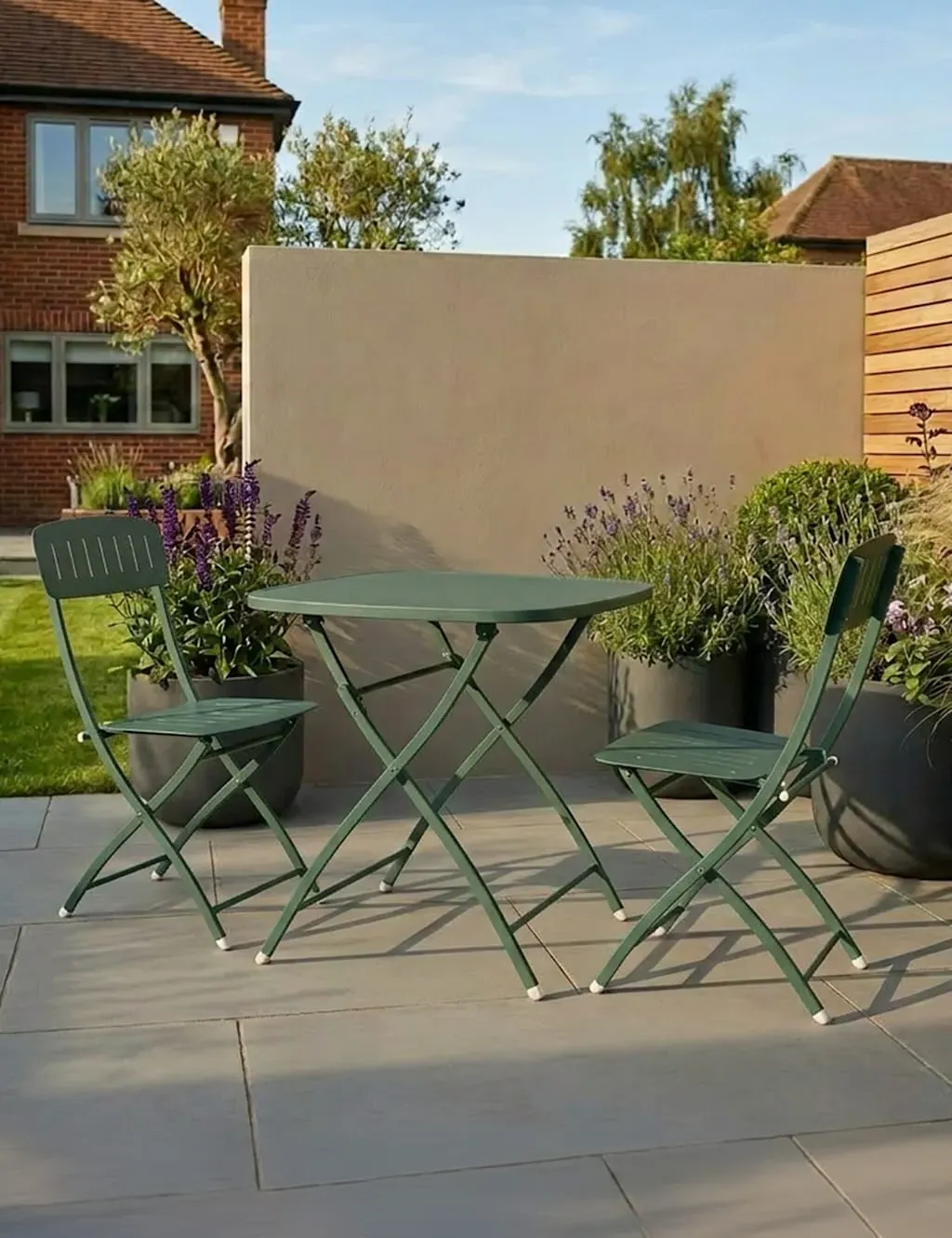 Venice Square Bistro Set Folding - Light Green, Steel product