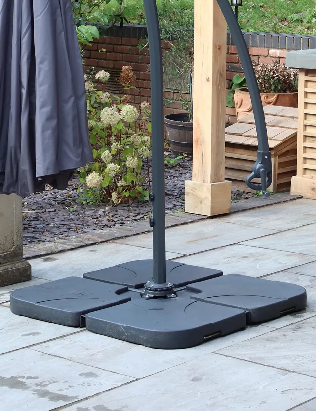 Water Fillable Cantilever Parasol Base - Black, Polyresin product