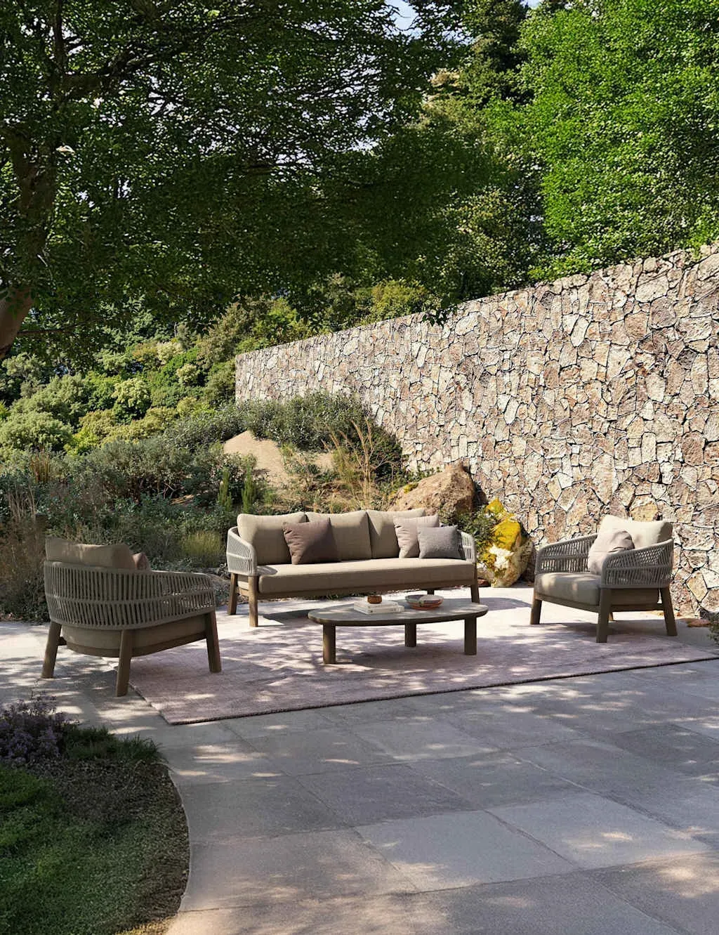 Zuro 5-Seater Lounge Set - Light Brown, Aluminium product