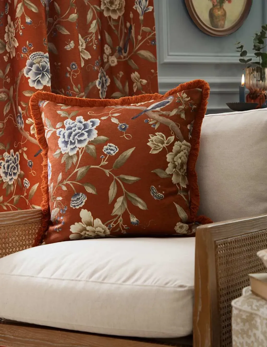 Chenille Porcelain Garden Square Cushion - Brown Mix product
