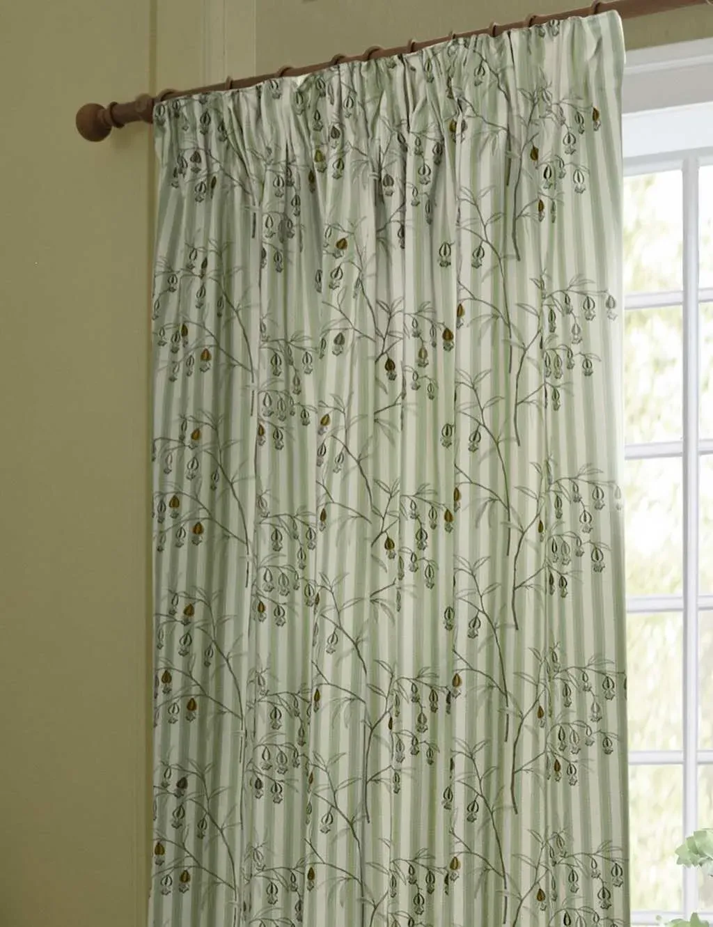 Chinese Lanterns Pencil Pleat Curtains - Green Mix product