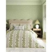 Cobnut Stripe Bedding Set - Green, Pure Cotton alternate view