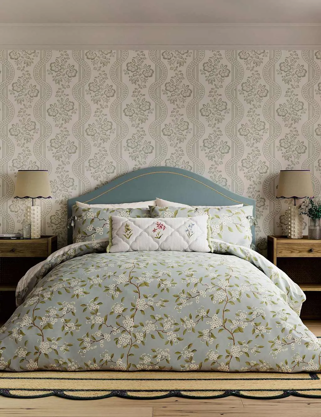 Damson Blossom Bedding Set - Light Blue, Pure Cotton product