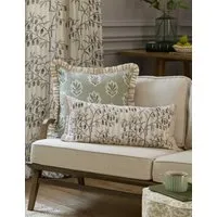 Embroidered Chinese Lanterns Cushion - Natural Mix alternate view