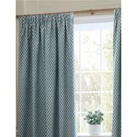 Hutton Jacquard Pencil Pleat Curtains - Blue Mix alternate view