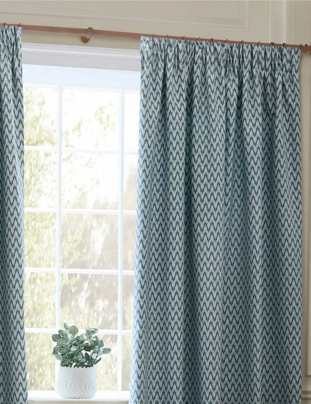 Hutton Jacquard Pencil Pleat Curtains - Blue Mix product