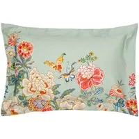 Peony Oxford Pillowcase - Blue, Cotton Sateen alternate view
