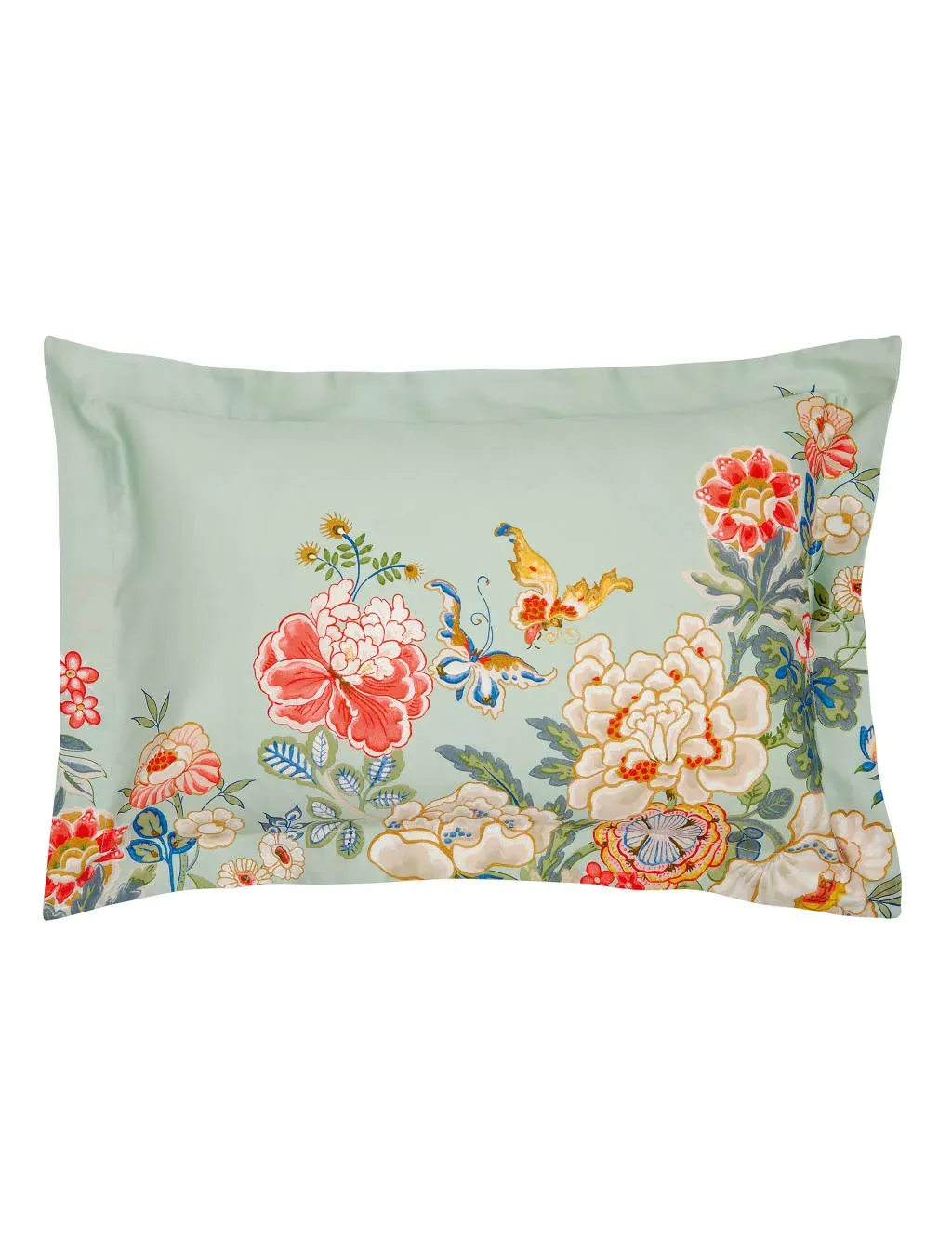 Peony Oxford Pillowcase - Blue, Cotton Sateen product