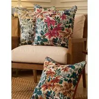 Robins Wood Leaf Printed Scatter Cushion - Brown Mix, Cotton alternate view