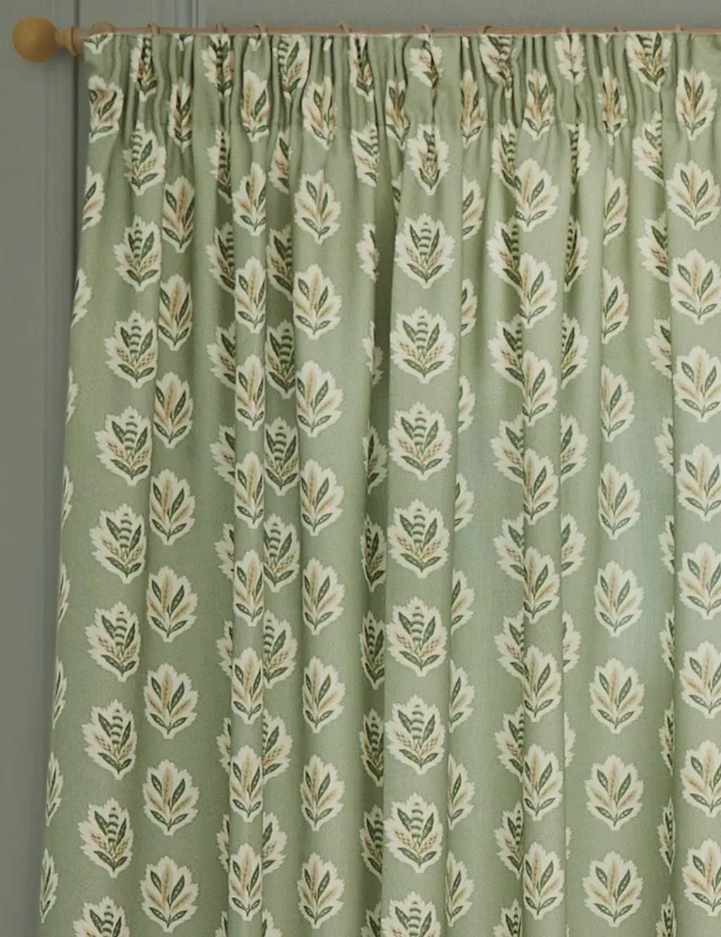 Sessile Leaf Pencil Pleat Curtains - Green Mix product