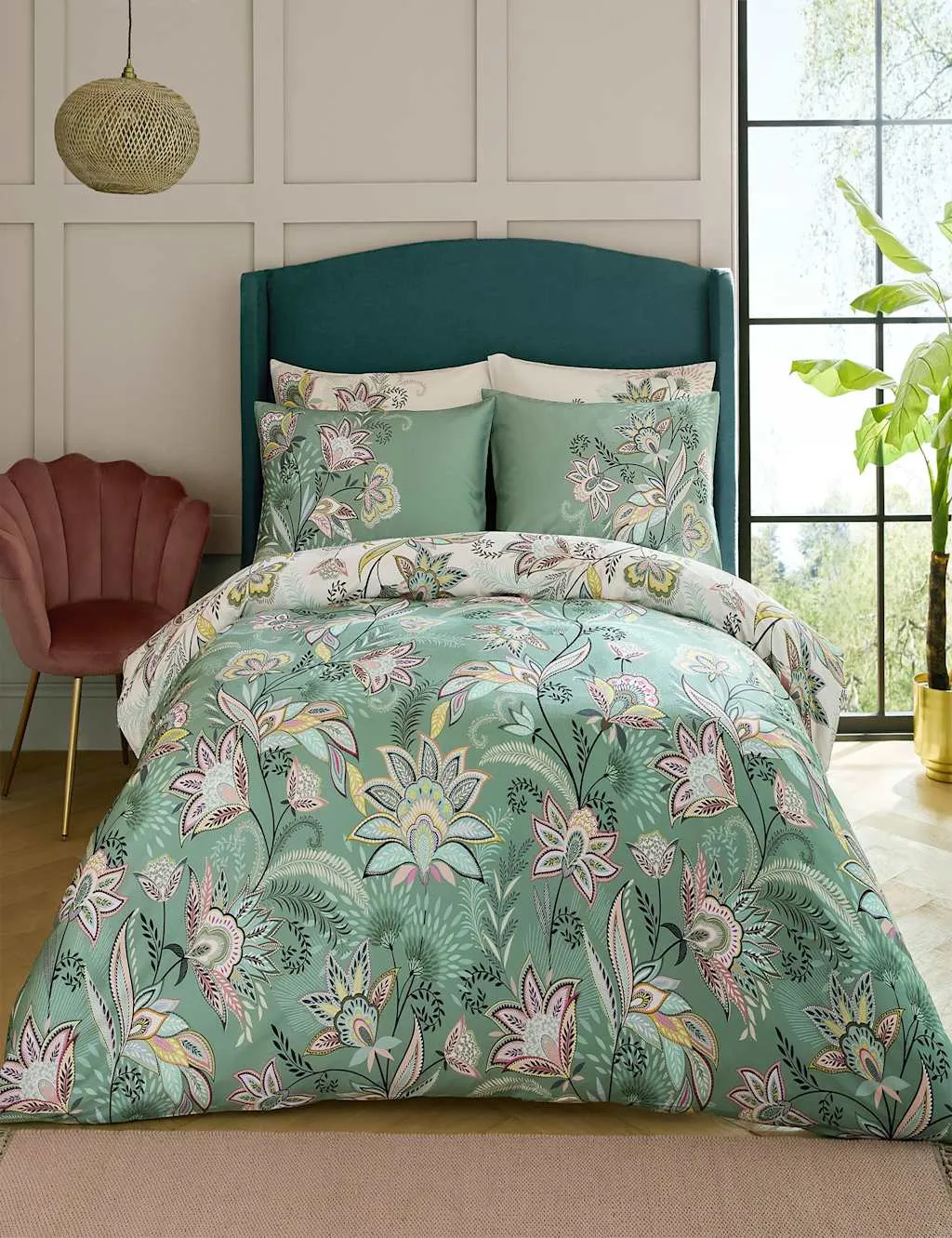 Passiflora Bedding Set - Green Mix, Cotton Sateen product