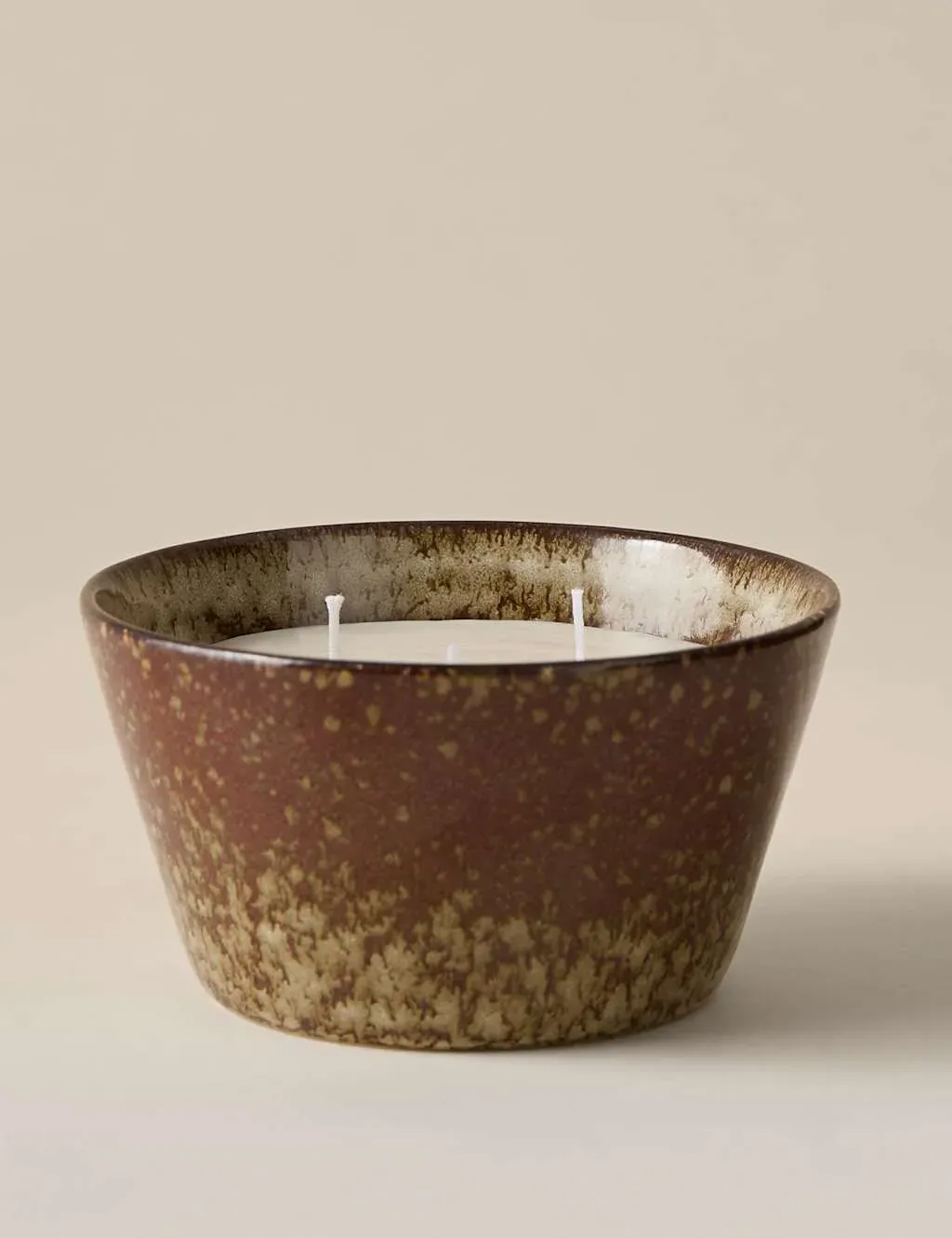 Coffee House 3-Wick Candle - Brown, Ceramic product