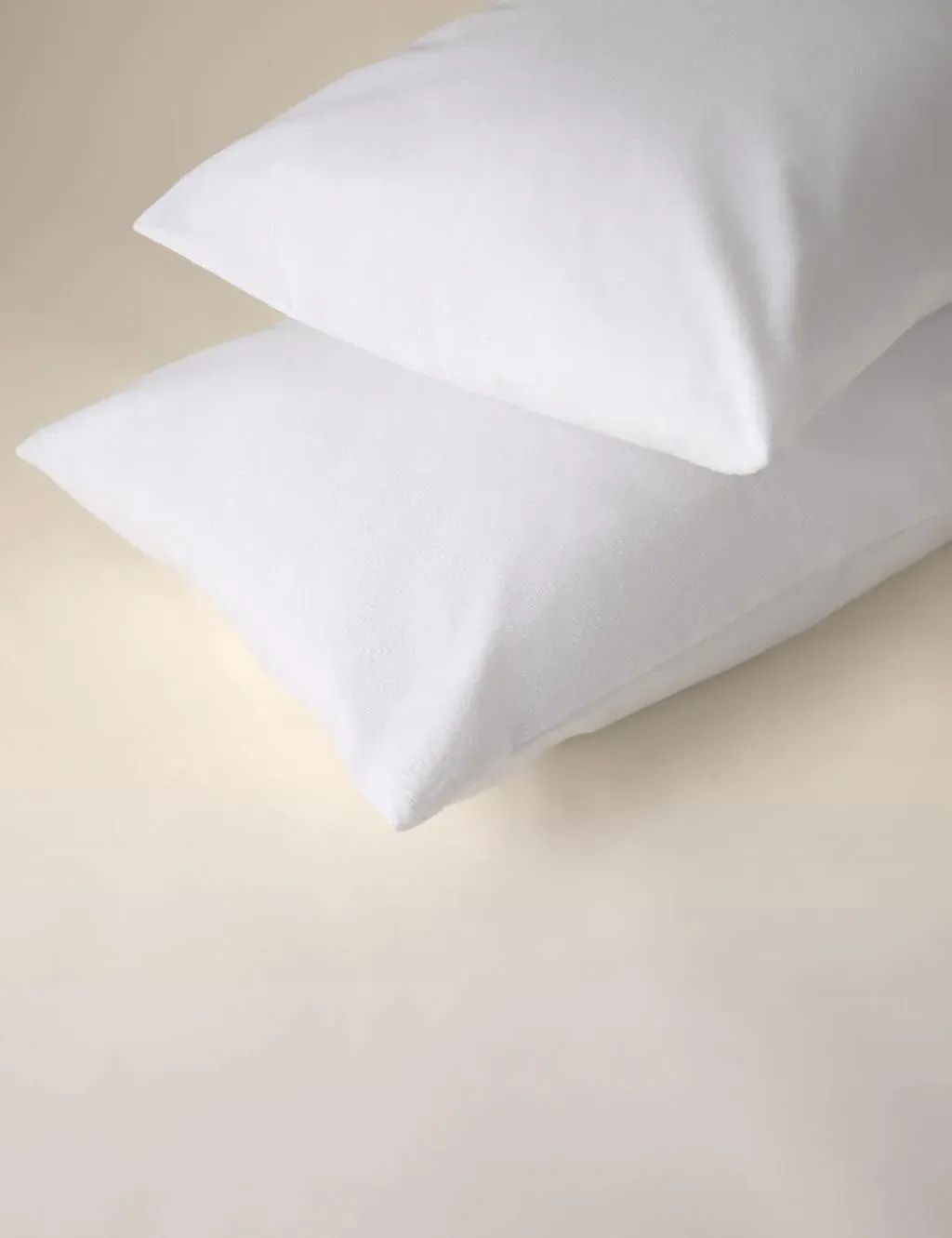 2 Pack Terry Waterproof Pillow Protectors - White, Cotton product