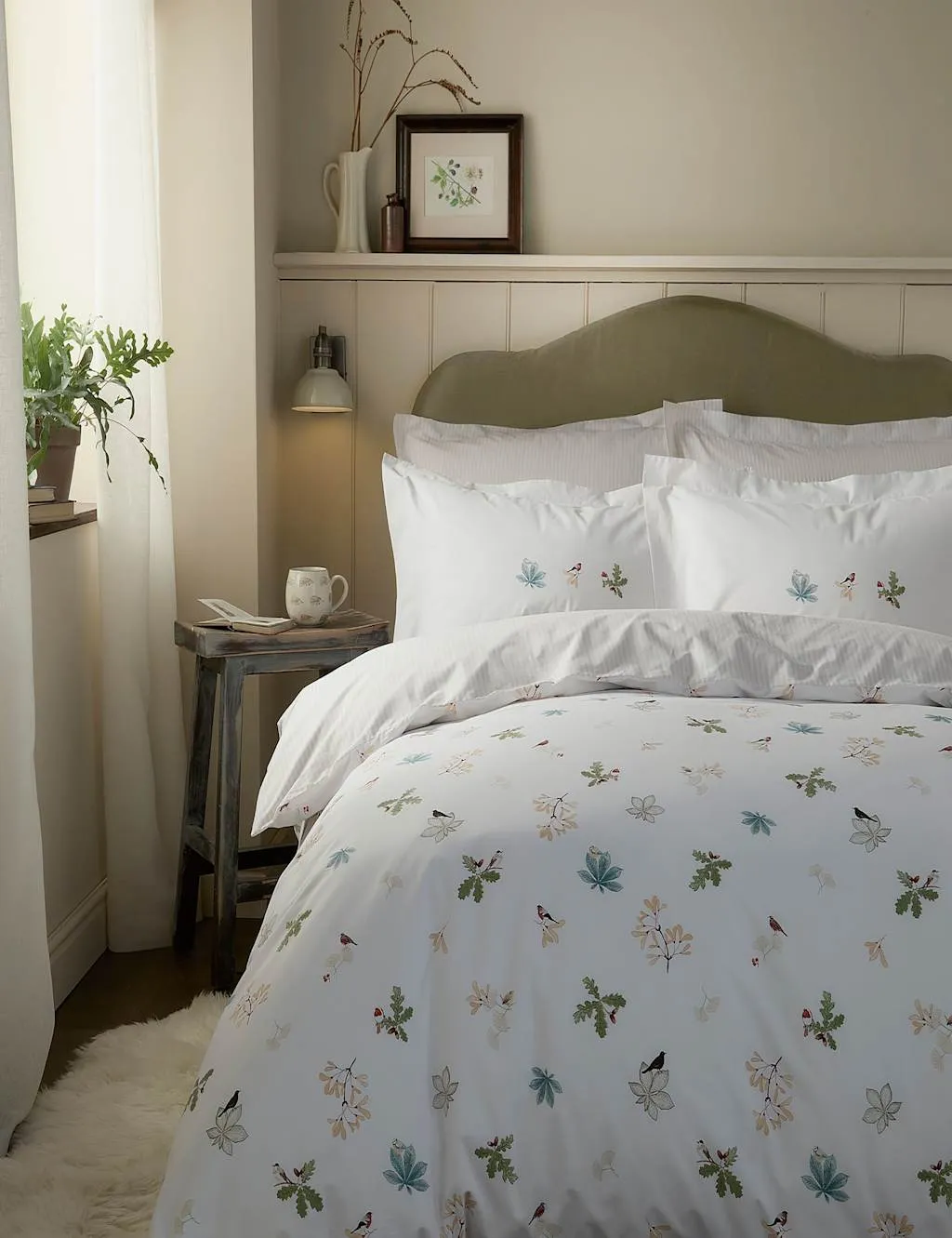 Orchard Birds Bedding Set - White Mix, Cotton Percale product