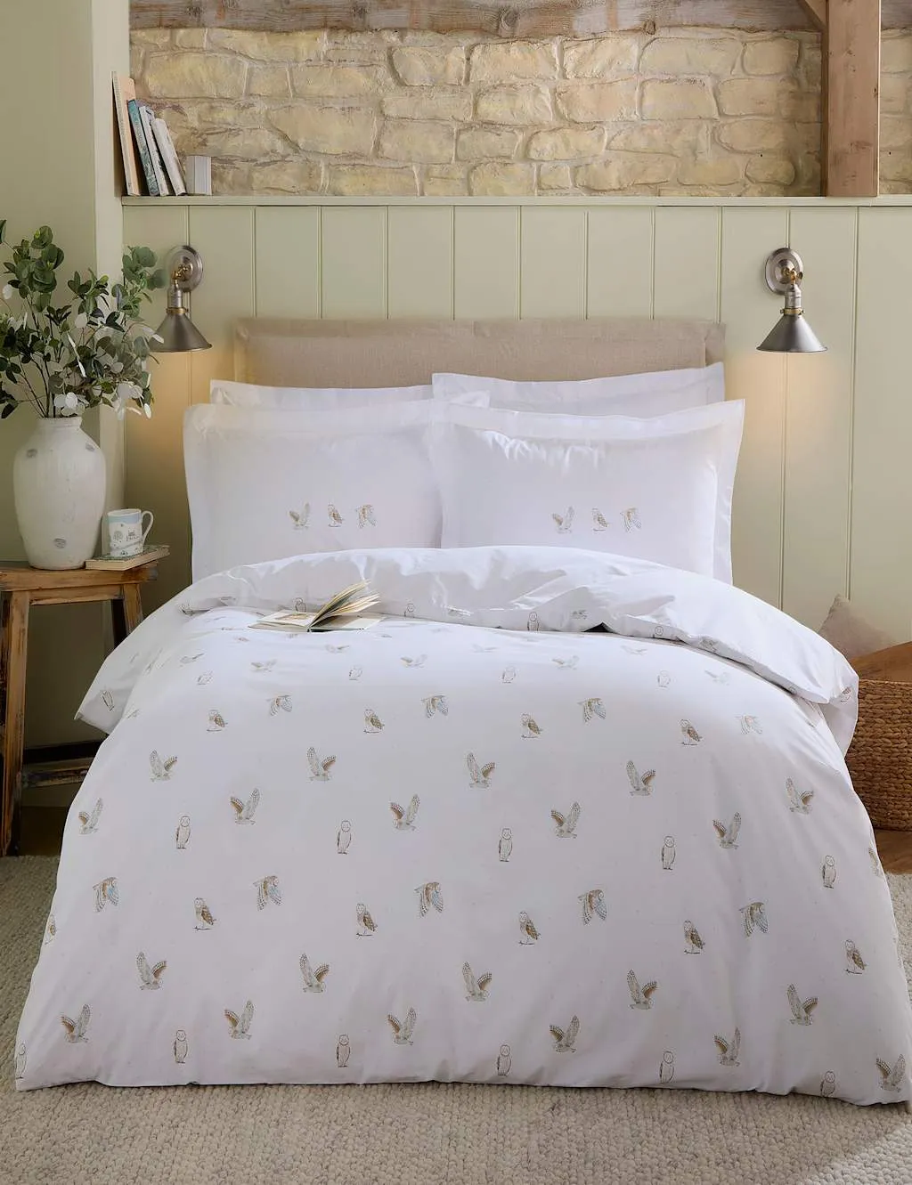 Snowy Owls Bedding Set - White Mix, Pure Cotton product