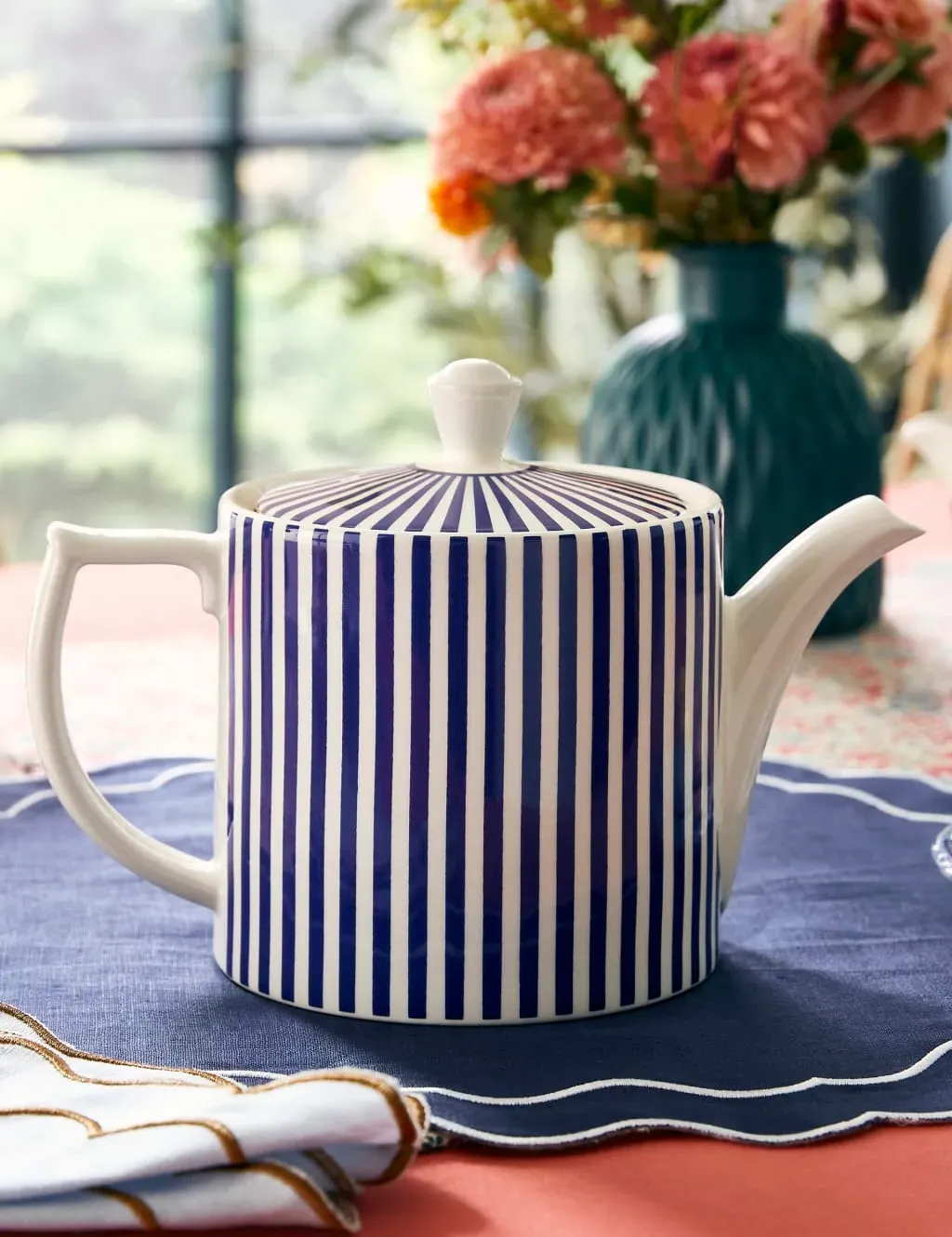 Spode Steccato Teapot - Blue, Stoneware product