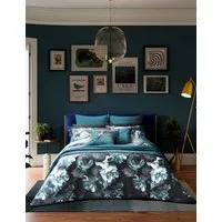 Painted Blooms Cotton Sateen Bedding Set - Multi alternate view