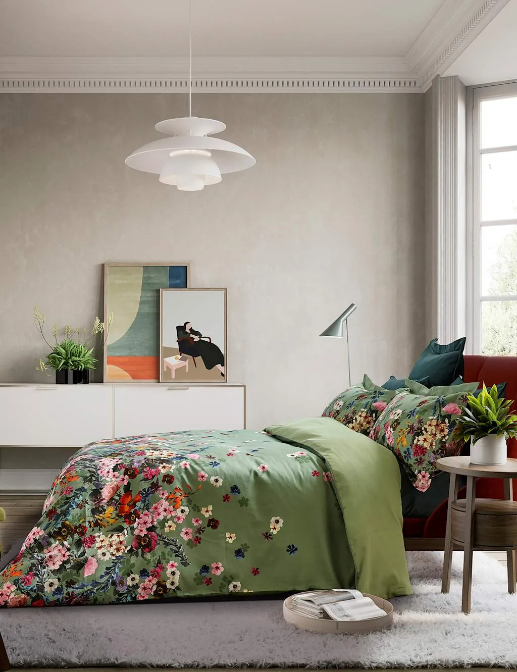Pure Cotton Antiquity Border Bedding Set - Green Mix product