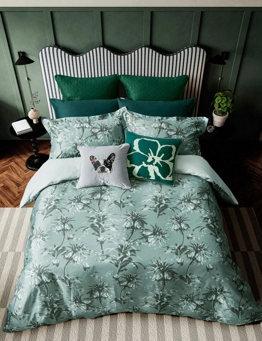 Sateen Belmar Floral Bedding Set - Mint, Cotton product