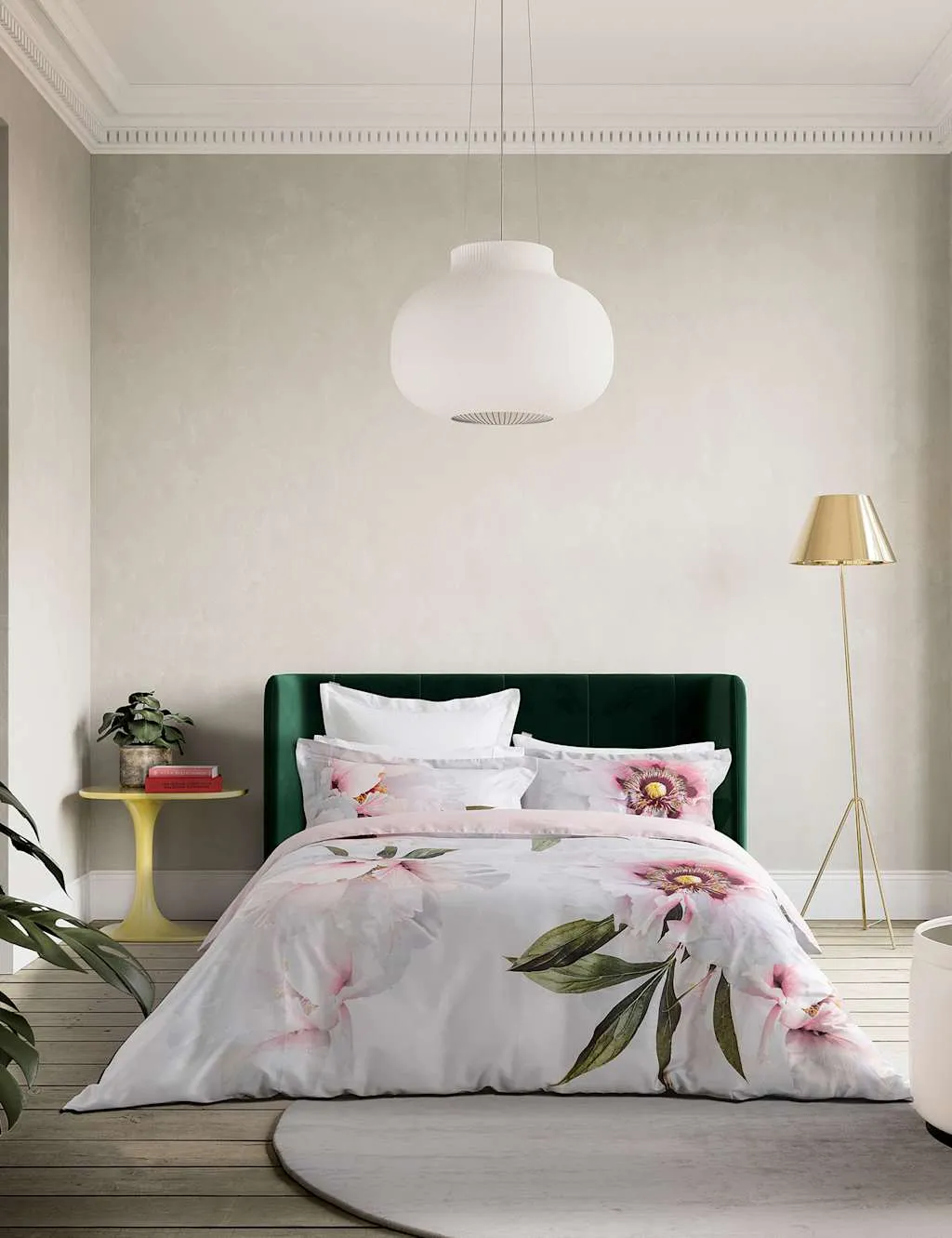 Sateen Peony Floral Bedding Set - Grey Mix, Cotton product