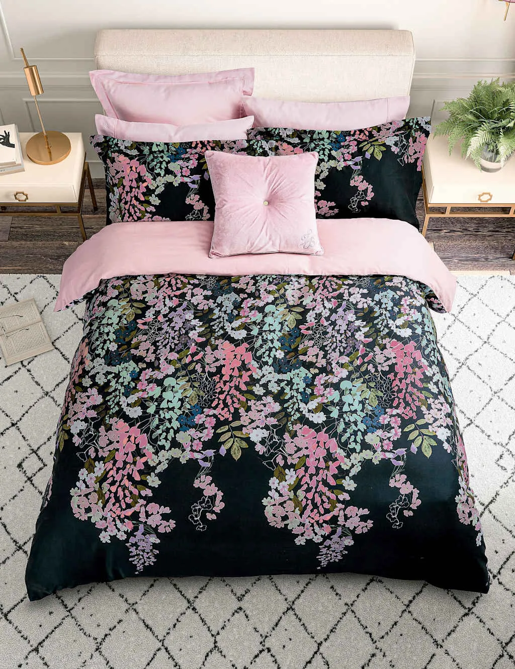 Ted Baker Square Cushion with Button Detail - Pink, Velvet product