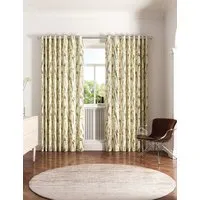 Wild Iris Lined Eyelet Curtains - Cream, Cotton alternate view