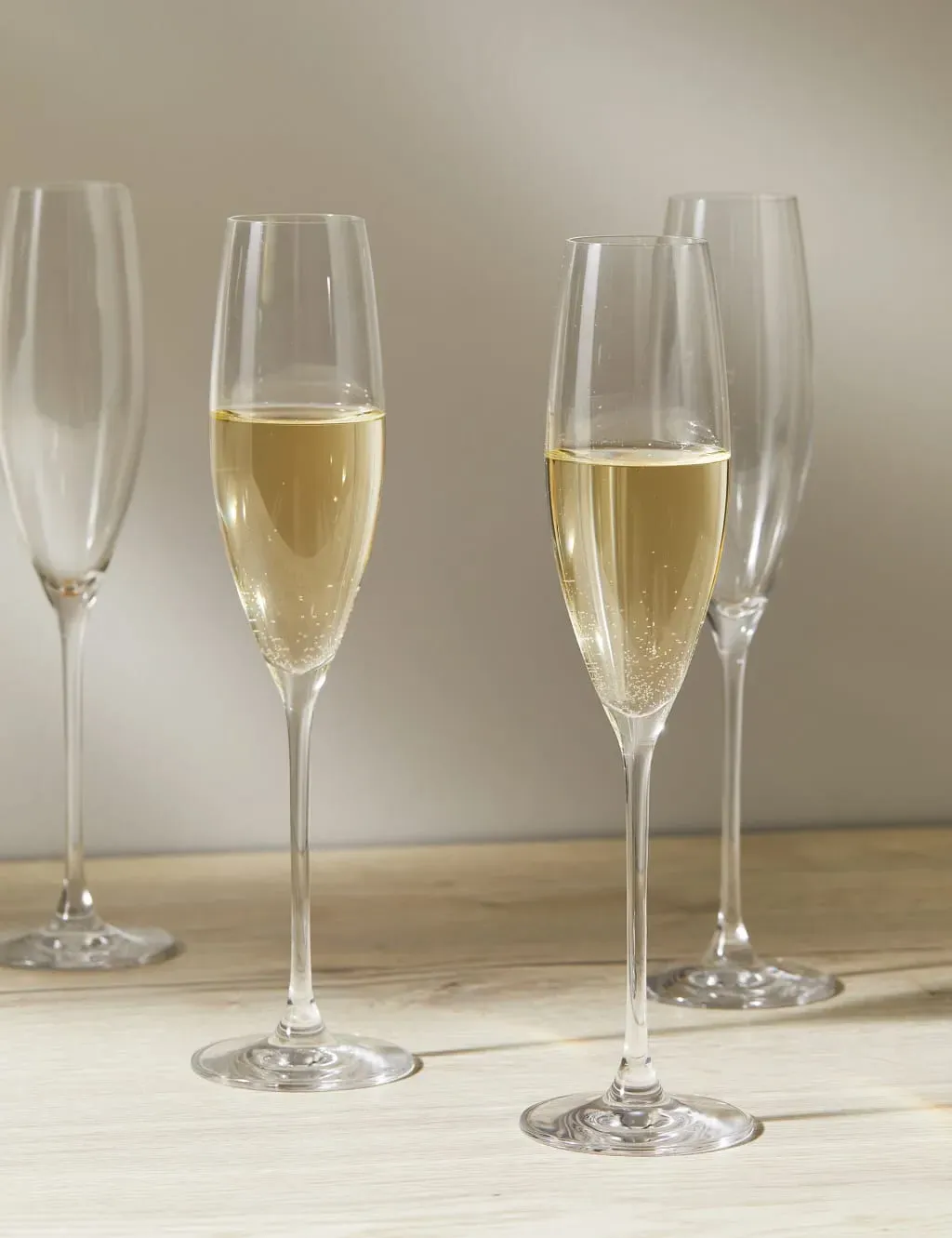 Set of 4 Champagne Flutes - Clear, Crystal product