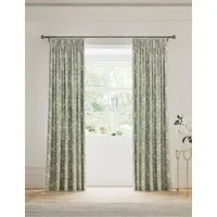 Daffodil Pencil Pleat Blackout Curtains - Green Mix, Cotton alternate view