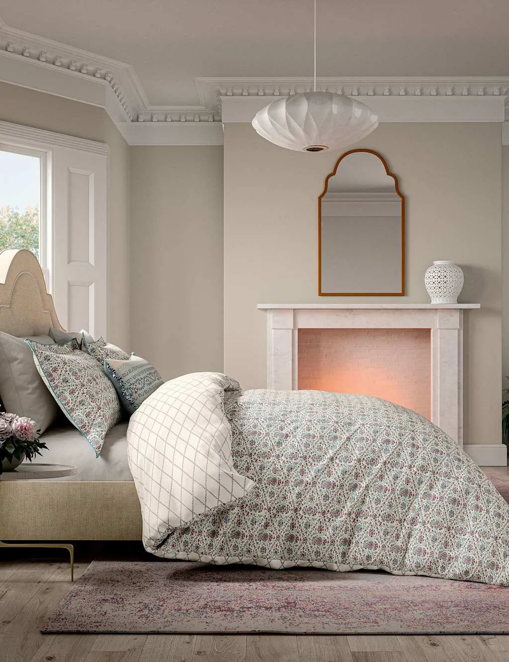 Indian Lattice Bedding Set - Red Mix, Pure Cotton product