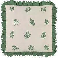 Verdant Bouquet Frill Square Cushion - Green Mix alternate view