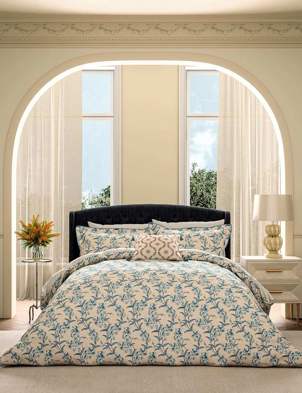 Sweet Tendrils Bedding Set - Blue Mix, Pure Cotton product