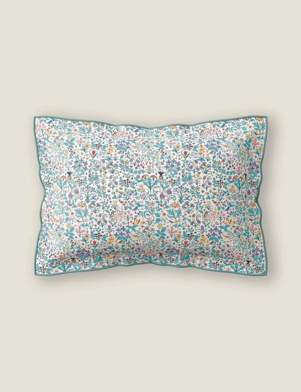 Voysey Wildflower Oxford Pillowcase - Aqua, Cotton product