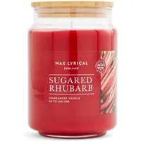 Sugared Rhubarb Jar Candle with Wooden Lid - Dark Red alternate view