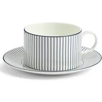 Gio Pinstripe Teacup and Saucer Set - Blue Mix, Porcelain alternate view