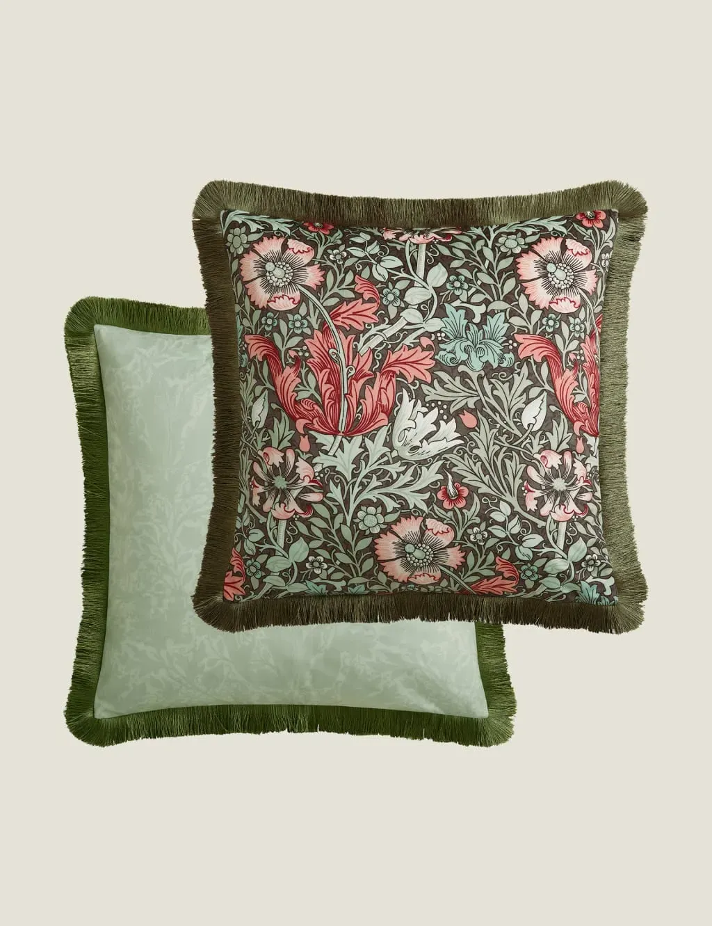 Compton Velvet Cushion with Fringe Trim - Multi product