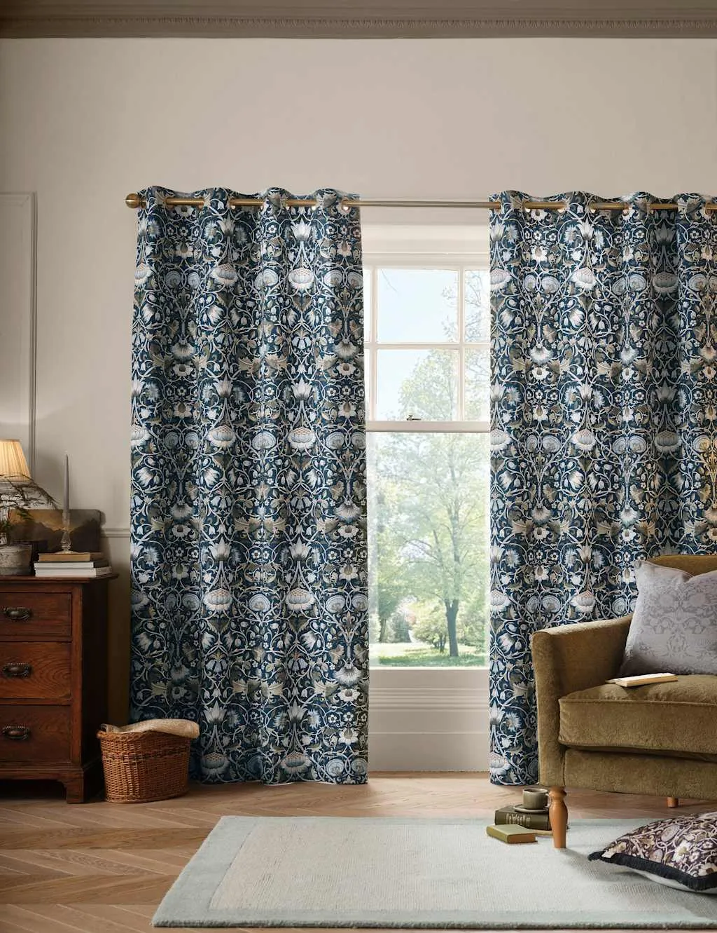 Lodden Eyelet Curtains - Blue Mix, Pure Cotton product